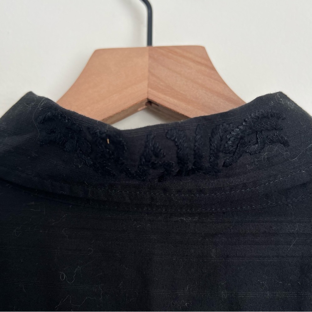 Raw 7 men button up shirt long sleeve Scull Wings spell out embroidery black L - Picture 4 of 6